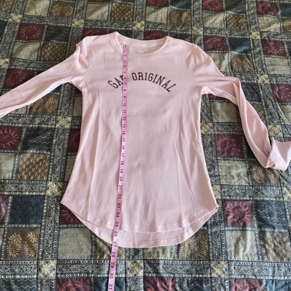 NEW Gap Original Pink Waffle Thermal Knit Blouse Top - Picture 7 of 7
